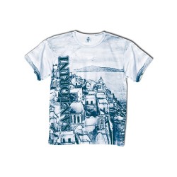 ΑΝΔΡΙΚΟ ΤΟΥΡΙΣΤΙΚΟ T-SHIRT ALL OVER ΧΟΝΔΡΙΚΗ ΣΑΝΤΟΡΙΝΗ / 110105.9