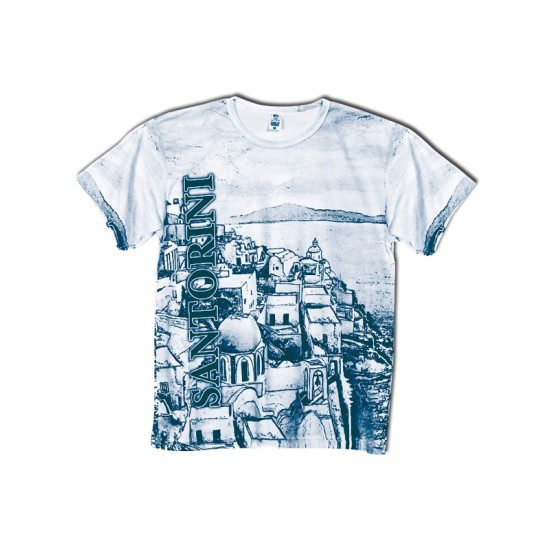 ΑΝΔΡΙΚΟ ΤΟΥΡΙΣΤΙΚΟ T-SHIRT ALL OVER ΧΟΝΔΡΙΚΗ ΣΑΝΤΟΡΙΝΗ / 110105.9 T-SHIRTS