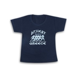 MARINE BLUE T-SHIRT WITH EMBROIDERY DESIGNS / 110102Π