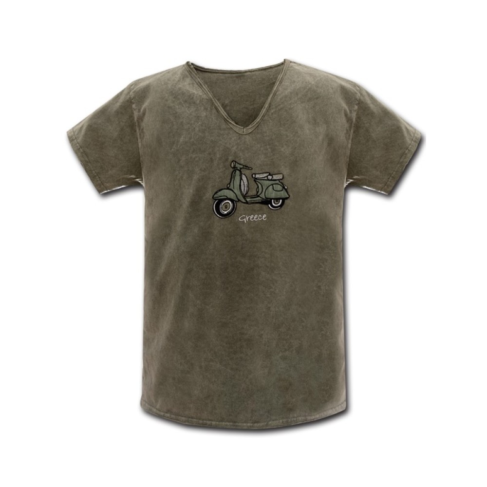 ΑΝΔΡΙΚΟ ΠΕΤΡΟΠΛΥΜΕΝΟ TSHIRT ΜΕ V ΛΑΙΜΟΚΟΨΗ ΧΟΝΔΡΙΚΗ / 131004