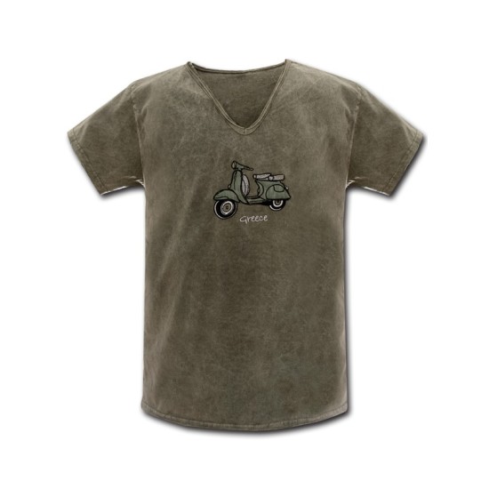 ΑΝΔΡΙΚΟ ΠΕΤΡΟΠΛΥΜΕΝΟ TSHIRT ΜΕ V ΛΑΙΜΟΚΟΨΗ ΧΟΝΔΡΙΚΗ / 131004 T-SHIRTS