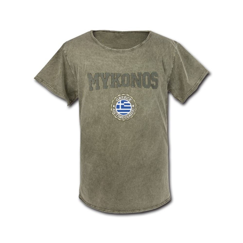 T-SHIRT ΑΝΔΡΙΚΟ ΜΕ ΤΟΠΩΝΥΜΙΟ ΠΕΤΡΟΠΛΥΜΕΝΟ ΒΙΟΤΕΧΝΙΑ / 130104